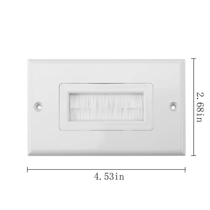 Maxmoral 1pc Brush Wall Plate Multi-Function Single Port Cover Outlet Wall Mount Multimedia Panel White - Image 3